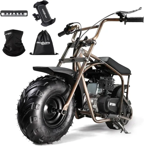 Miniatura 10 de Oryxearth Mini bicicleta para niños, 105 CC de 4 tiempos para niños, a gasolina, con bolsillo todoterreno con aprobación de la EPA, soporta