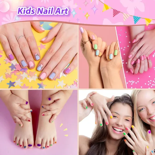 Miniatura 5 de Lukax Juego de esmaltes de uñas para niñas – 12 colores no tóxicos seguros para niños pequeños, a base de agua, despegar y quitar bajo olor