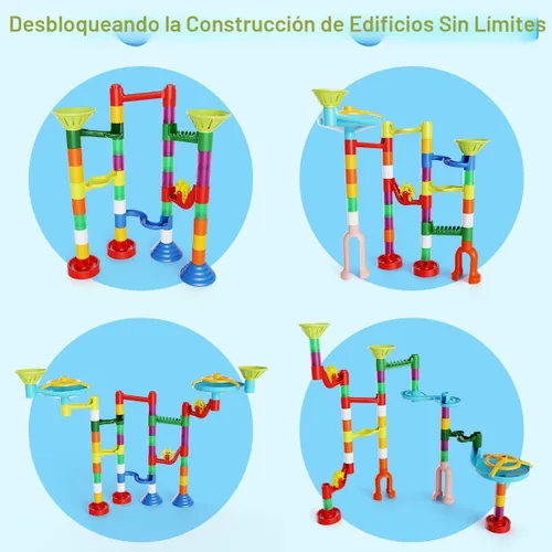 Miniatura 4 de MaxTronic Juguete de carrera de mármol, 110 piezas, kit de laberinto de mármol, juguete educativo STEM de aprendizaje para niños, construcción