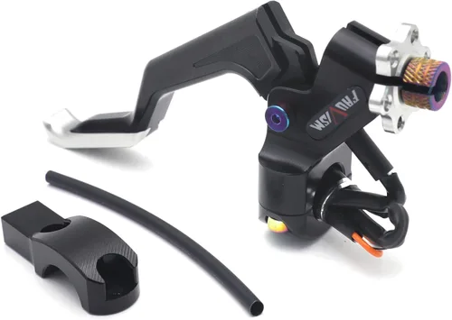 Miniatura 11 de Manillar negro de 0.866 in Ajuste izquierdo Palanca de embrague fácil de tirar compatible con Z900 CBR650R CB500X DUKE390 [P/N: XKMT-GZSP-SP-030-BK]