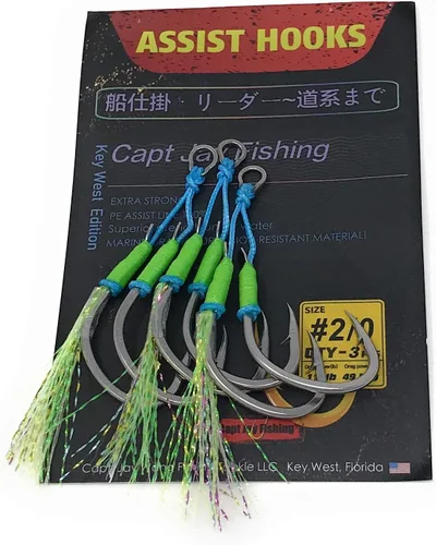 Miniatura 10 de Capt Jay - Ganchos de ayuda de pesca, Jigging Slow Fast Jigs Stinger Hook para bailar y pescar