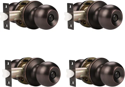 Miniatura 33 de Probrico Paquete de 10 pomos redondos para puerta de cama/baño, función de privacidad para baño/dormitorio, pomos de puerta interior con cerradura