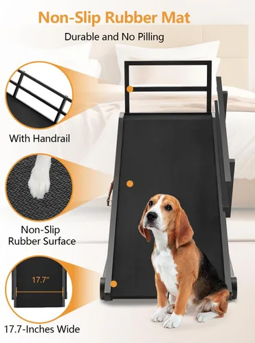 Miniatura 5 de Rampa para perros para cama, rampa ajustable para mascotas para que los perros se suban a la cama, rampa plegable para perros y gatos