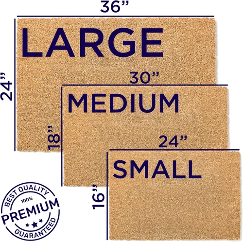 Miniatura 8 de Felpudo personalizado con apellido y 6 diseños, 18 x 30 pulgadas, fibra de coco duradera con respaldo antideslizante, uso en exteriores e interiores