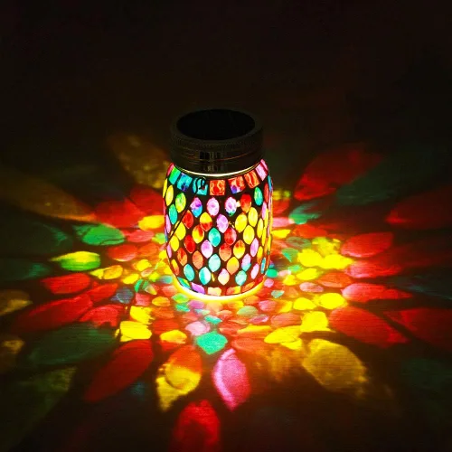 Miniatura 8 de Luces de Mosaico Linternas Colgantes de Exterior, Linternas Solares de Mosaico Recargables, Luces Nocturnas Solares Impermeables de Exterior