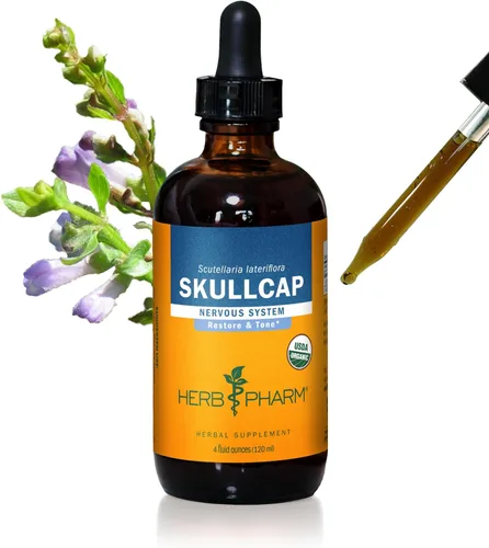 Herb Pharm Extracto de hierbas líquido Skullcap: hierba tradicional relajante Skullcap. Apoyo tradicional para la mente tranquila, sin OMG, sin
