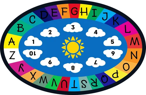 Genki - Alfombras infantiles para sala de juegos - Alfombra de aprendizaje ABC para sala de juegos, aula, jardín de infantes y preescolar - Alfombra