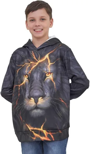 Miniatura 3 de NEWCOSPLAY Sudadera unisex con capucha y estampado digital 3D de galaxia realista para niños y niñas