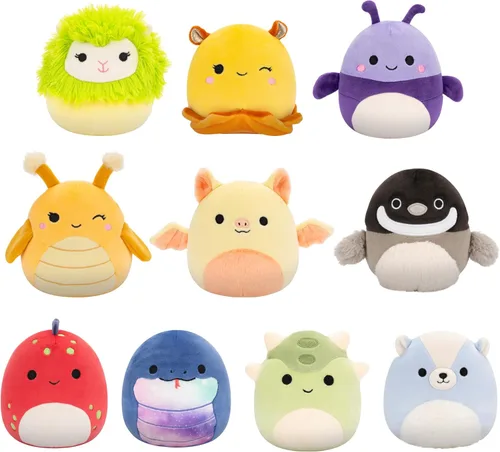 Squishmallows Original 5-Pulgadas Paquete de 10 – Axel, Bijan, Cavaleri, Dolan, Gertrude, Greer, Herman, Meghan, Nolan, Sol – Peluche Oficial