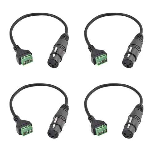 Miniatura 8 de 4 conectores XLR macho y hembra a cable de terminal de tornillo de 3 pines, adaptador de tornillo XLR de 3 núcleos con cable de 11.8 in