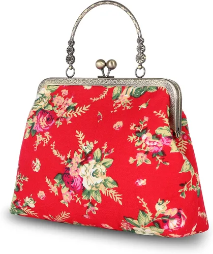 Miniatura 3 de Abuyall Bolso floral con asa superior, bolso de noche Kiss Lock para mujer, bolso vintage