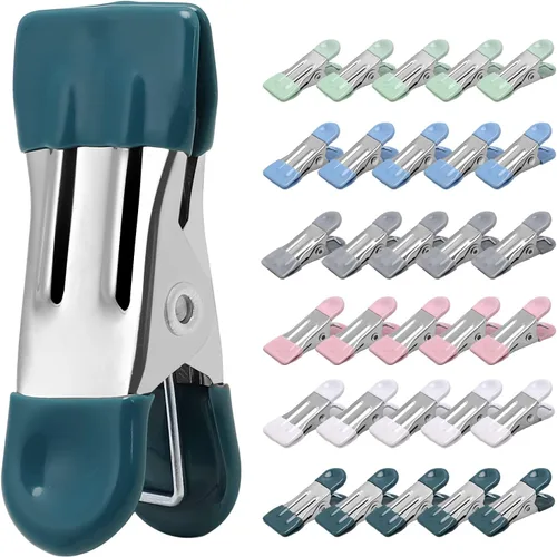 Pinzas de Ropa Resistentes Paquete de 30, Clips de Metal de 2.17 Pulgadas, Pinzas para Ropa para Secado de Fotos Tendedero Lavandería Calcetines,