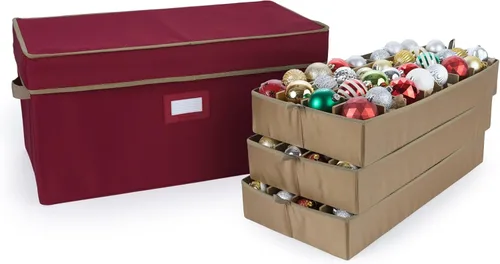 Miniatura 16 de Covermates Keepsakes – Caja de almacenamiento ajustable de 72 piezas – Capacidad para adornos de 4 pulgadas – Resistente – Asas – apilables