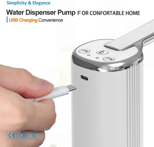Miniatura 5 de Dispensador de agua plegable con batería de litio de 1200 mAh para botella de 5 galones, bomba de agua estable automática, bomba portátil de agua