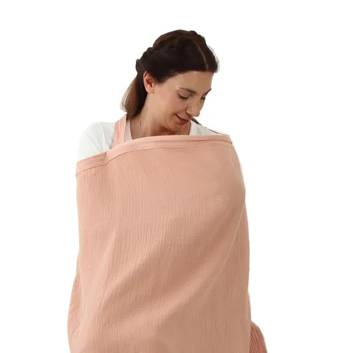 Miniatura 11 de Insular Funda de lactancia de muselina para lactancia materna, fundas de lactancia transpirables con cuello de arco para mamá, delantal de lactancia