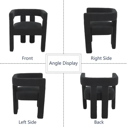 Miniatura 2 de Juego de 2 Sillas de Comedor Modernas / Sillas de Sala de Estar, Sillón de Tela, Silla Barrel Tapizada para Sala de Estar Cocina Recepción