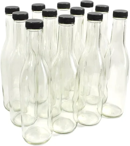 Miniatura 6 de nicebottles - Botellas de vidrio transparente Woozy, 12 oz (375ml) - Caja de 12 botellas encantadoras empacadas en caja resistente con 15 tapas