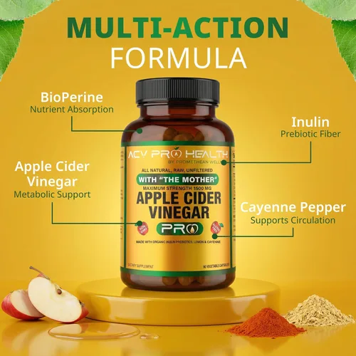 Miniatura 5 de Promethean Wellness ACV Pro Cápsulas de vinagre de sidra de manzana certificadas orgánicas con píldoras madre ACV, desintoxicación, limpieza ácida