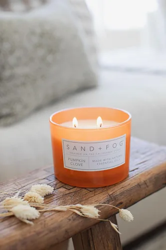 Miniatura 6 de Sand + Fog Vela aromática - Calabaza y Clavo – Fragancias y tamaños adicionales – Mecha 100% de algodón sin plomo - Velas de lujo en tarro