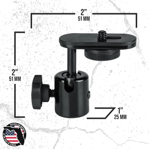 Miniatura 6 de Gator Frameworks Adaptador de Soporte para Cámara de Pie de Micrófono con Cabezal de Rótula se Adapta a Roscas de Cámara Estándar 1/4-20