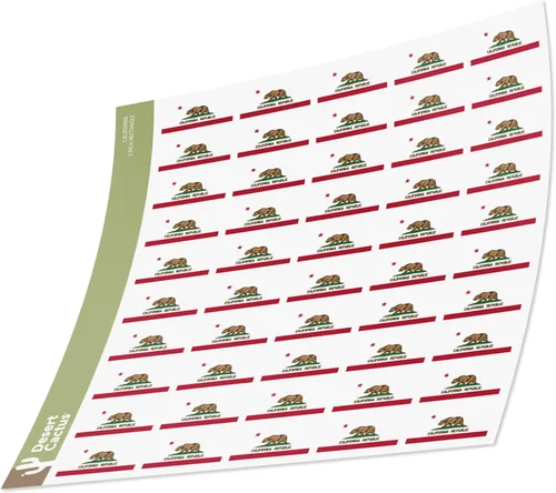 Calcomanías de bandera del estado de California, 1 pulgada, rectángulo, 50 piezas en total, con logotipo de niños, álbum de recortes, automóvil,