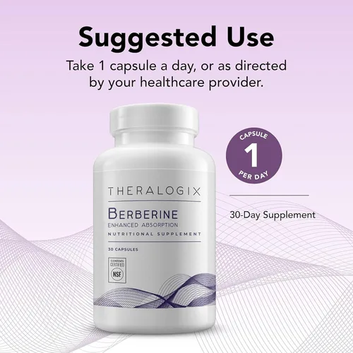 Miniatura 4 de Theralogix Absorción mejorada de berberina, suministro para 30 días, fabricado con fitosoma de berberina para ayudar a mantener el metabolismo
