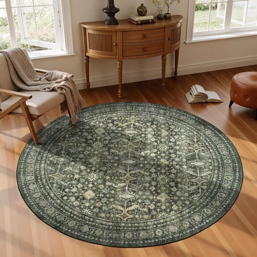 Miniatura 27 de Lofus Alfombra de pasillo de 2 x 10 pies para pasillos, alfombra verde lavable con parte trasera de goma antideslizante, alfombra suave de pelo bajo