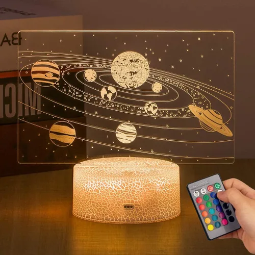 Miniatura 9 de Lámpara de fútbol 3D Luz nocturna: Regalos para niños y niñas con control remoto táctil, varios colores con brillo ajustable, alimentada por