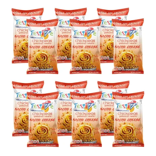Miniatura 13 de Festive Celebrate Snacktime Pack de bocadillos gourmet de crema con garbanzos tostados, 8 bolsas de 1 oz de garbanzos crujientes con proteínas
