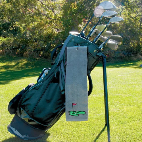 Miniatura 6 de Toalla de golf personalizada con bordado de lobo, toallas de golf con monograma para bolsas de golf con clip, toalla de golf personalizada para Rojo