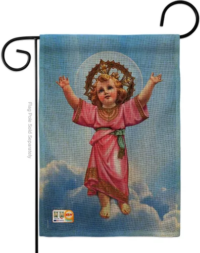 Bandera de arpillera para el jardín de divine Baby Jesus, religiosa, fe, esperanza, gracia, paloma, religión cristiana, Pascua, pequeño, regalo