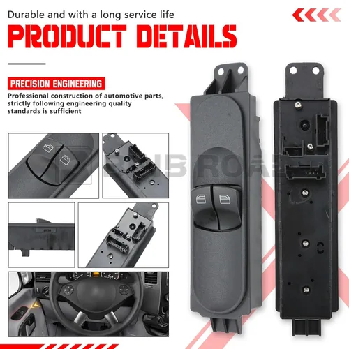 Miniatura 6 de 9065451513 Interruptor de elevalunas eléctrico del lado del conductor, interruptor de control maestro eléctrico compatible con Mercedes Benz