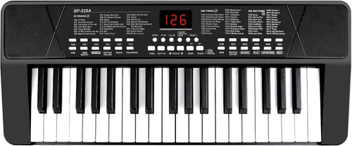 M SANMERSEN Teclado de Piano para Principiantes, Teclado de Piano Electrónico Portátil de 37 Teclas con Batería Recargable de 1200mA Integrada,