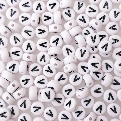 Miniatura 9 de Más de 200 cuentas de letras M individuales de 0.16 x 0.27 pulgadas para la fabricación de joyas, alfabeto acrílico redondo blanco a granel