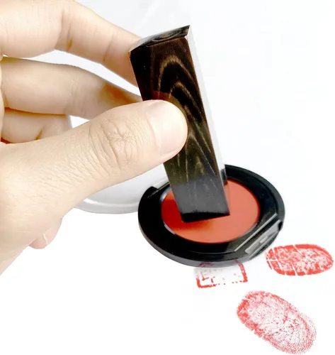 Miniatura 2 de Almohadilla de huellas dactilares de tinta de secado rápido Almohadilla de huellas dactilares para notarización de identificación (rojo)