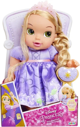 Miniatura 3 de Disney Princess Muñeca Rapunzel de lujo para bebé con chupete de juguete