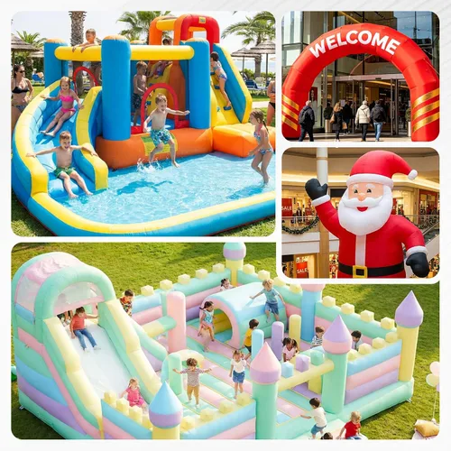 Miniatura 6 de Soplador de Casa de Rebote, Soplador Inflable Potente de 380W 0.51HP Bomba de Aire Portátil para Inflables al Aire Libre, Casa de Burbujas