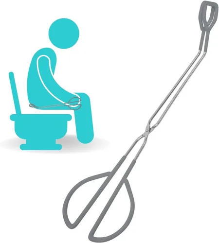 Vive Ayudas de inodoro para limpiar la parte inferior, pinzas para inodoro, herramienta de alcance de limpiaparabrisas, asistencia de autolimpiado,