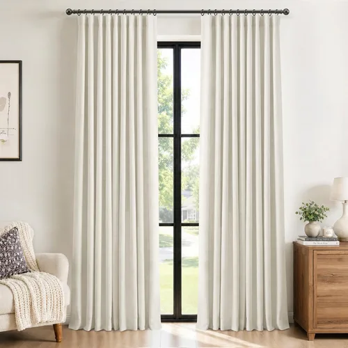 Miniatura 22 de 100% Blackout Shield Cortinas opacas completas para dormitorio de 63 pulgadas de largo, juego de 2 paneles, anillos de clip/bolsillo para barra