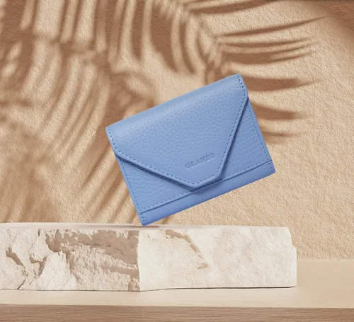 Miniatura 34 de grande Estuches para tarjetas 3639, Naranja, Tarjetero de cuero con cierre magnético, cartera pequeña de acordeón para mujer