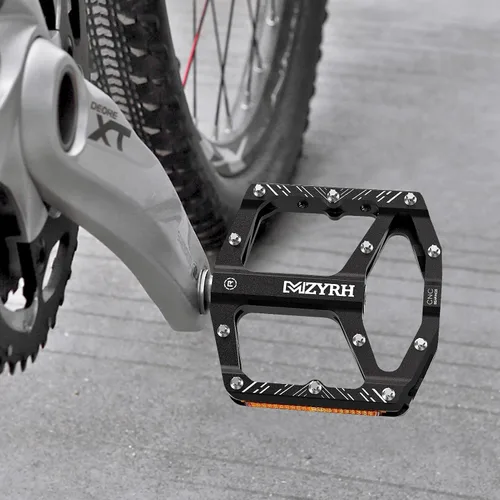 Miniatura 5 de MZYRH Pedales de bicicleta de montaña, pedales MTB, 9/16 pulgadas, antideslizantes, ligeros, de aleación de aluminio, pedales de bicicleta