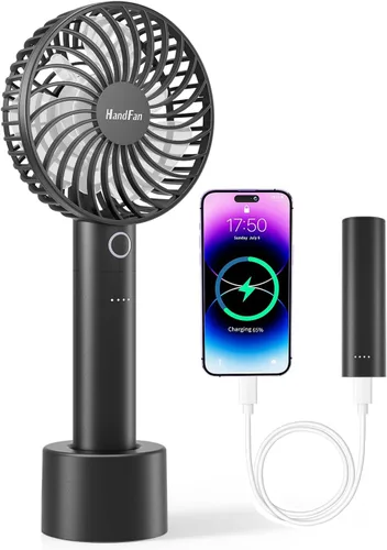 HandFan Ventilador de mano portátil, pequeño ventilador de mano personal, mini ventiladores de refrigeración eléctricos, ventiladores de escritorio