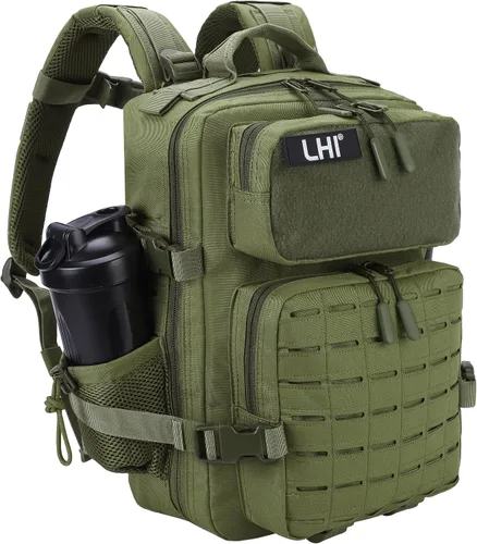 Miniatura 13 de LHI - Mochila táctica militar para hombre, 25/45 L, mochila grande Molle del ejército, mochila de asalto de 3 días, para senderismo