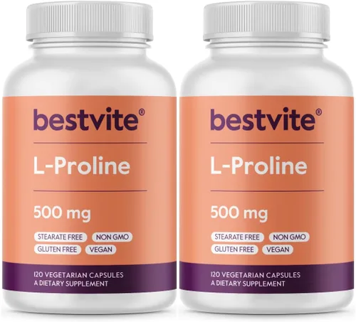 Miniatura 8 de BESTVITE L-Proline 500mg (120 cápsulas vegetarianas) - Sin estearatos - Sin rellenos - Vegano - Sin gluten - Sin OMG
