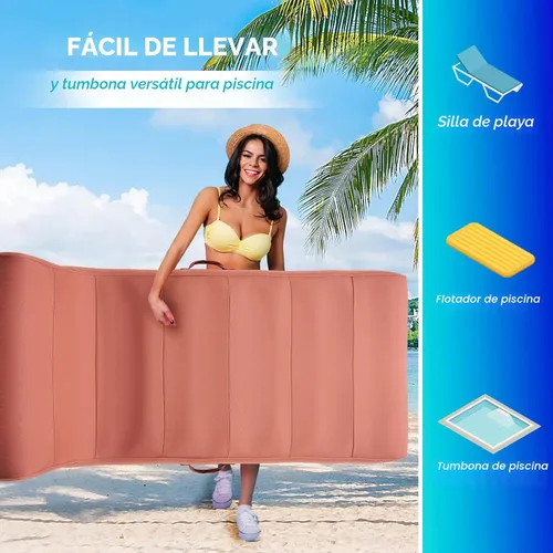 Miniatura 6 de Tumbona flotante tapizada y elegante para piscina, silla flotante grande y respaldo, lago resistente, playa, adultos y niños, tubo cómodo, duradero