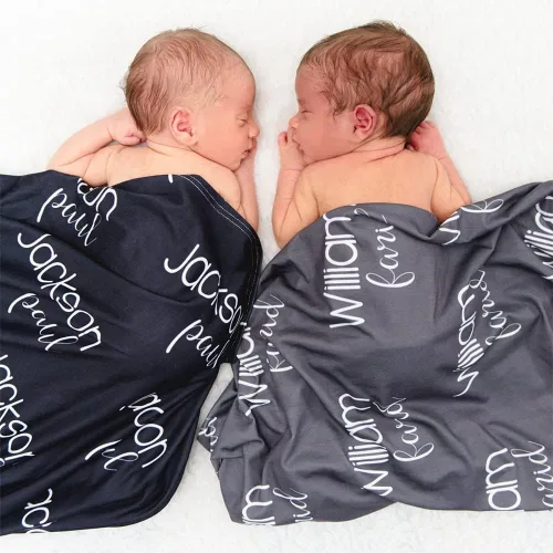 Miniatura 4 de Personalizadas con el nombre del bebé para la habitación del bebé recién nacido, cuarto de bebé, bautizo o bautismo, mantas personalizadas