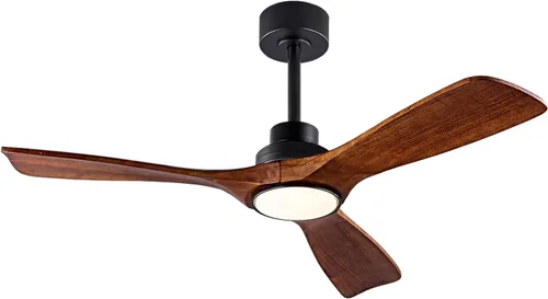 Miniatura 6 de QUTWOB Ventilador de techo de madera de 42 pulgadas con control remoto de luces, motor CC silencioso de 3 aspas para patio, sala de estar, Cuerpo