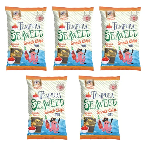Miniatura 16 de Swashbuckle Snacks Chips de Calamar Crujientes con Sabor a Queso Tempura 5.29oz (150g), Hecho en Japón, Otsumami