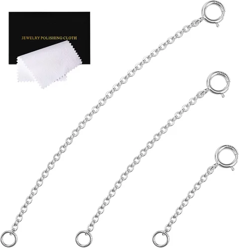 Miniatura 23 de Extensores de collar para mujer, extensor de pulsera de oro, extensión de joyería de cadena dorada para tobillera para mujer, juego de 2 piezas