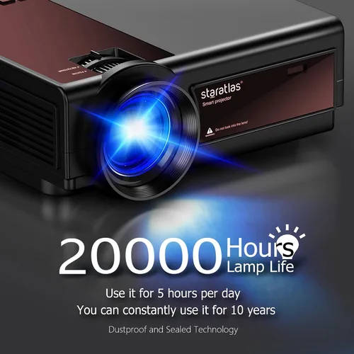 Miniatura 4 de Mini proyector, proyector Bluetooth WiFi 5G, staratlas 12000L Native 1920* 1080 P, proyector de video al aire libre, cine en casa compatible